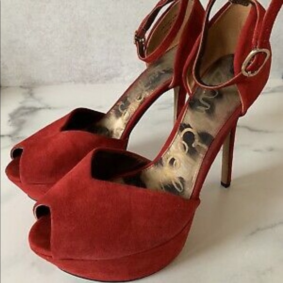 Red platform peep toe - Picture 3 of 3